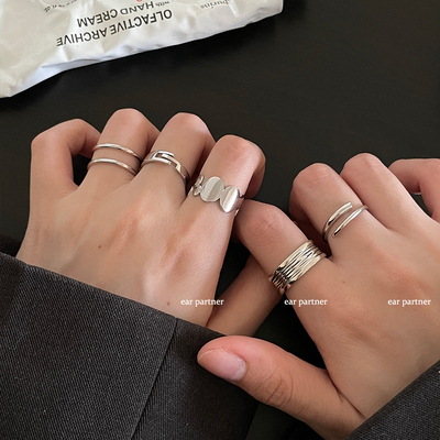 多款叠戴925纯银戒指女小众设计轻奢高级感2025新款爆款食戒指环