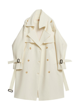 中长款白色风衣外套男女秋季新高级感英伦风垂感宽松休闲大衣外套