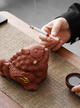 貔貅紫砂中号陶瓷客厅烟灰缸