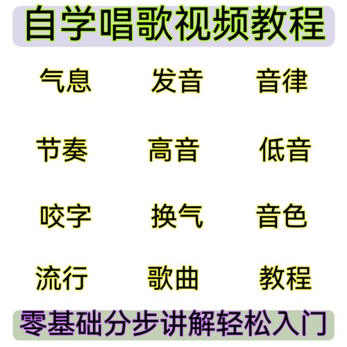 学唱歌零基础入门教程视频全套课程声乐自学五音不全教学音乐技巧