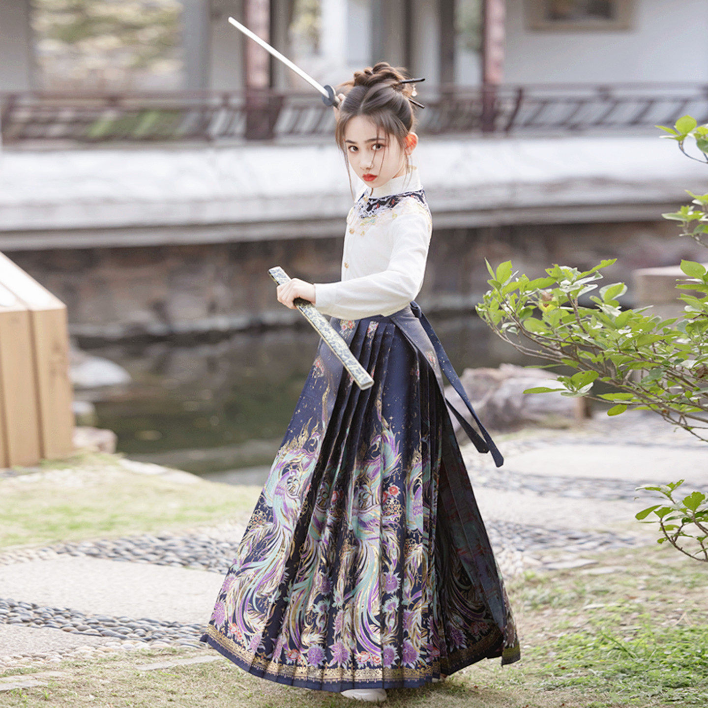 2026新款女童明制马面裙套装春秋中国风儿童汉服古风唐装演出服