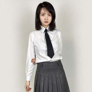 女款衬衫职业学生制服长袖短袖白粉日系JK重磅新面料挺滑防走光扣