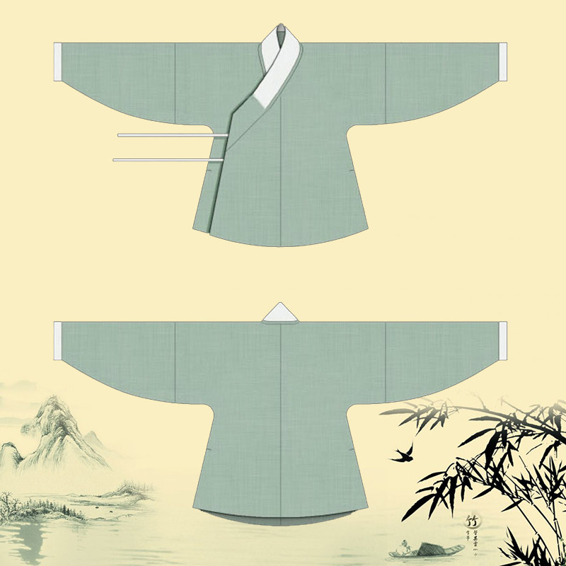 明制交领弓袋袖汉服纸样打版纸版样板交领图纸女装制版裁剪古装衣