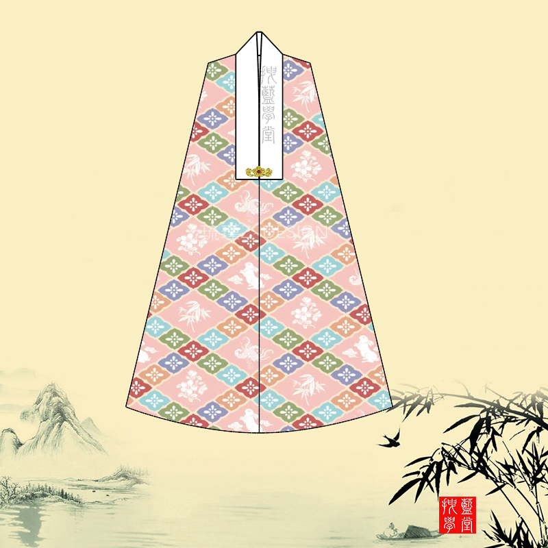 破肩合领长比甲图纸样板打版