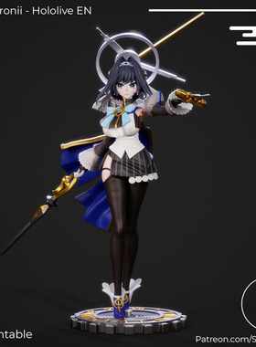 虚拟主播黄金克罗妮Ouro Kronii奥罗克洛尼3D打印模型STL文件素材