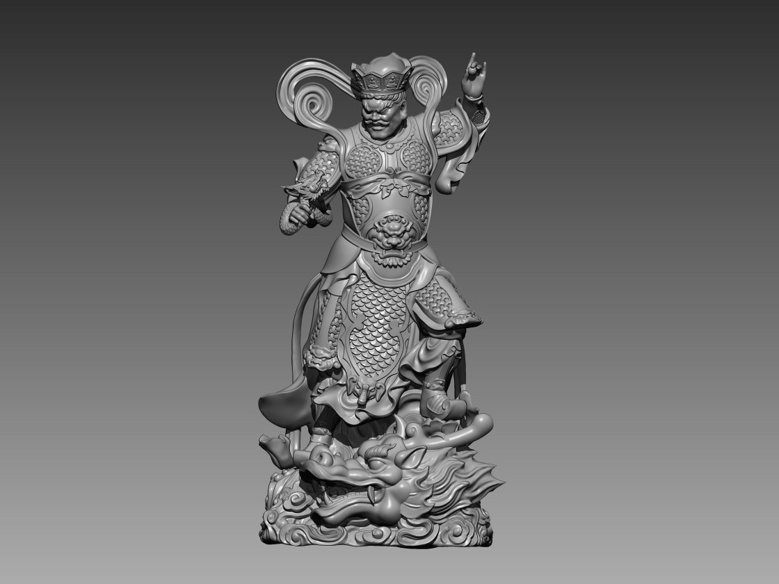 四大天王神像金刚力士韦驮三维立体图圆雕图文件雕刻机3d模型stl