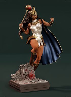 战争女神战斗女性3D打印模型STL文件素材高精度