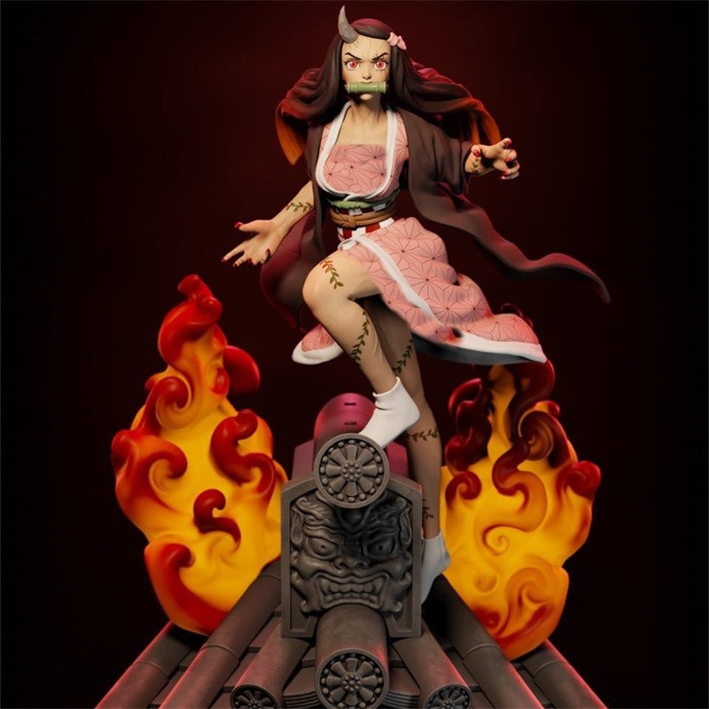 灶门祢豆子Kamado Nezuko鬼灭之刃3d打印模型stl图纸文件素材高精