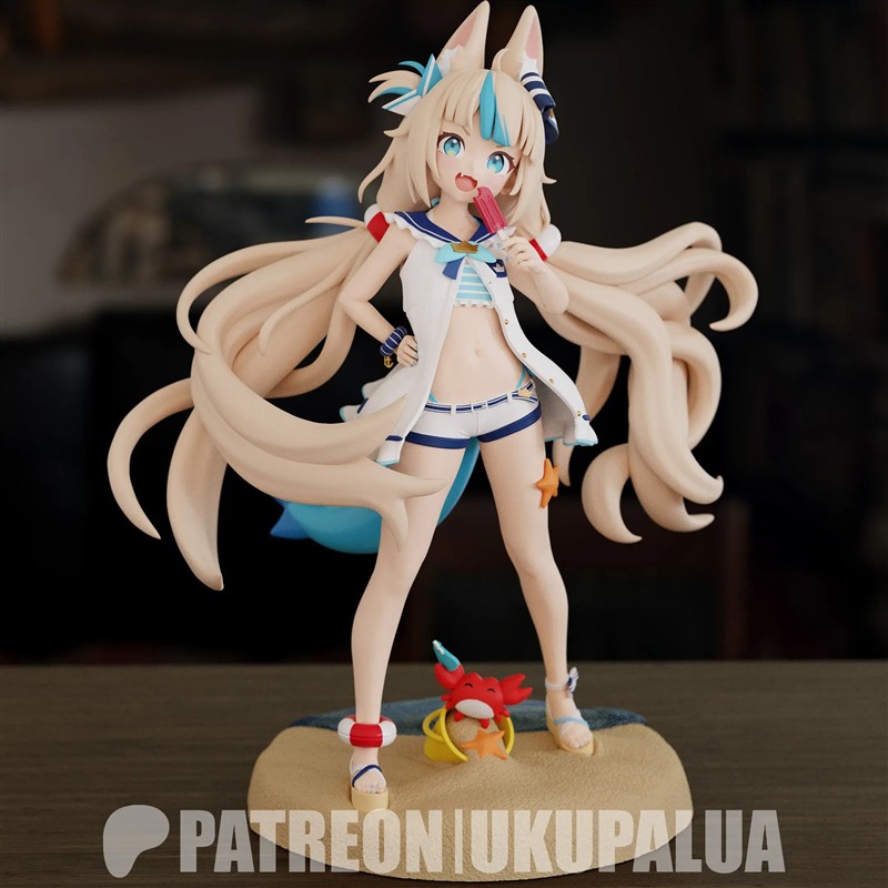 虚拟主播VTuber鲨鱼子Saba3D打印模型STL文件素材高精度