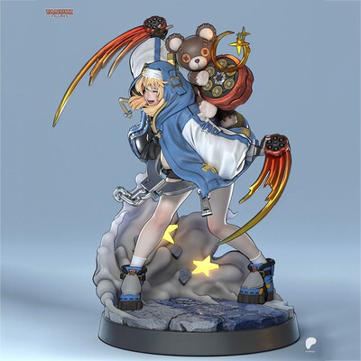 罪恶装备Guilty Gear布里吉特3D打印模型STL文件素材高精度已分体