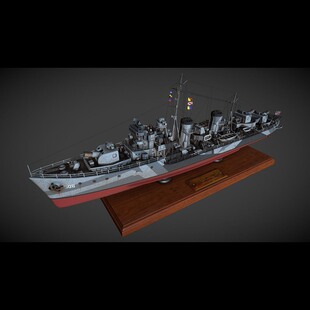 巴克利号二战弗莱彻级驱逐舰508型驱逐3D打印模型STL文件素材整体