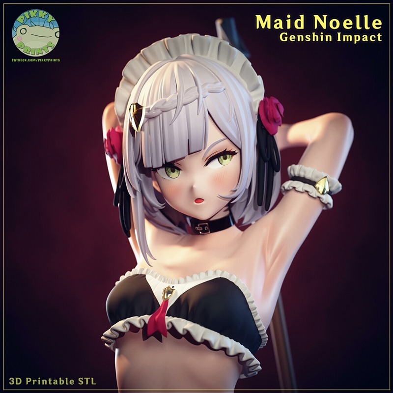 原神女仆装 诺艾尔3D打印模型STL文件素材高精度图纸