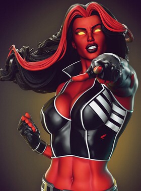 漫威贝蒂罗斯变身红女浩克3D打印模型STL文件素材高精度已分体