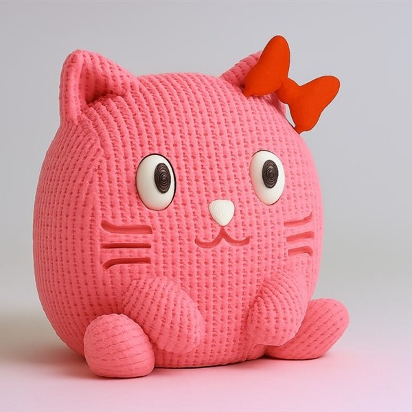 针织风小猫3D打印模型STL文件素材高精度FDM