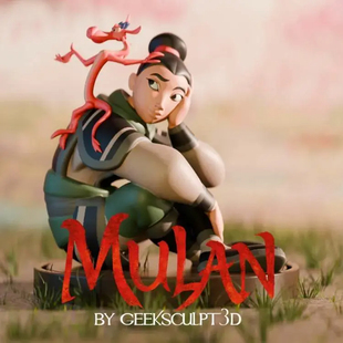 花木兰和木须龙3D打印模型STL文件素材高精度分体