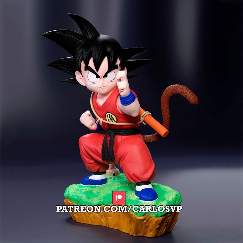 龙珠经典造型少年孙悟空3D打印模型STL文件素材高精度图纸