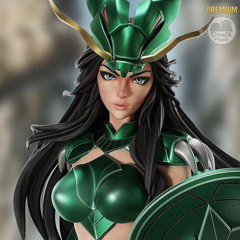 圣斗士星矢女版紫龙3D打印模型STL文件素材高精度双体