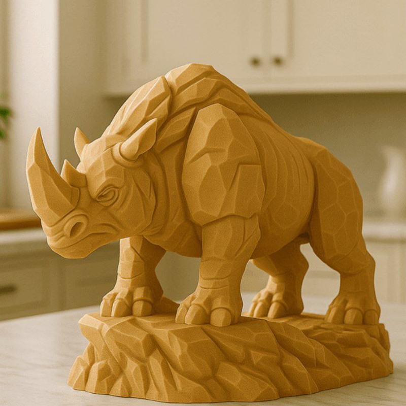 沙暴犀牛3D打印模型STL文件素材高精度