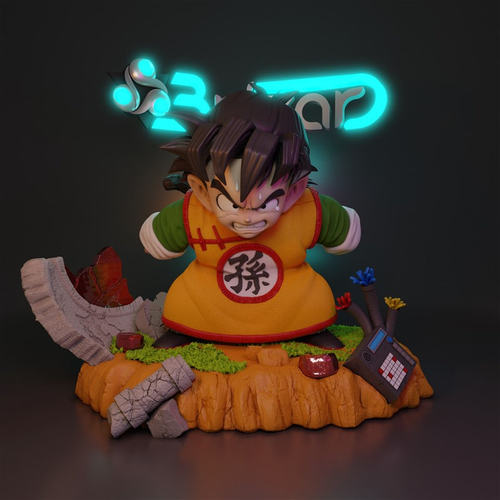 龙珠孙悟饭Kid Gohan幼年3D打印模型STL文件素材高精度已分体