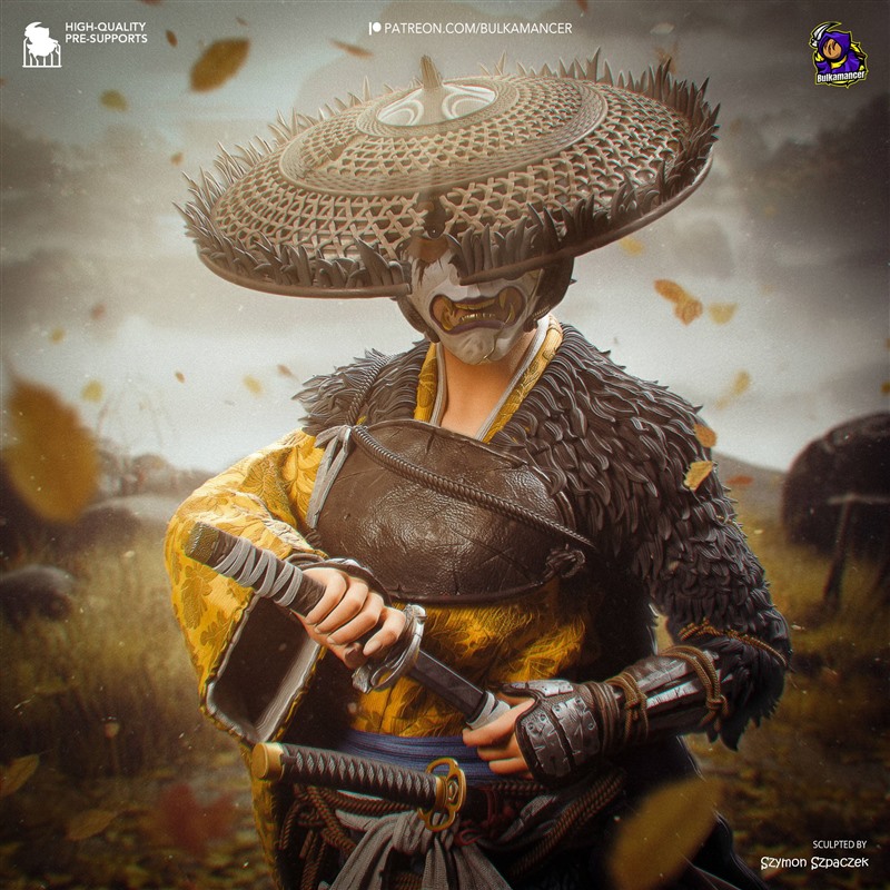 羊蹄山之魂笃Atsu持剑3D打印模型STL文件素材高精度山灵守护者