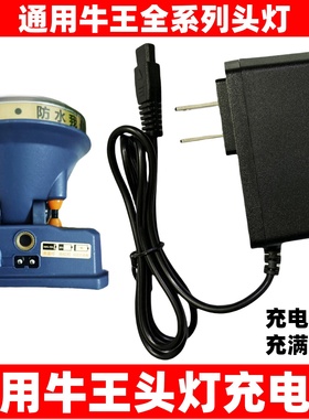 通用牛王头灯双孔充电器线4.2V扁头手电筒A1A2A3A8A9A11A18A19A52