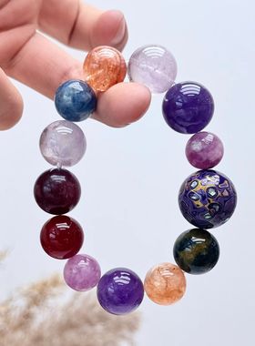 天然多宝水晶手链女款单圈时尚饰品礼物送女友闺蜜生日礼物