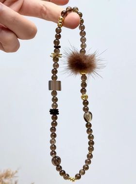 天然茶水晶手链女款单圈时尚百搭饰品礼物送女友闺蜜生日礼物