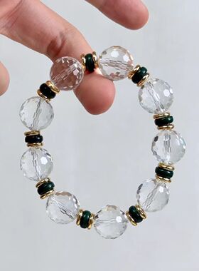 天然白水晶手链女款单圈手串送女友闺蜜生日礼物