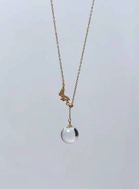 天然项链女吊坠S925银锁骨V链气质精致颈链