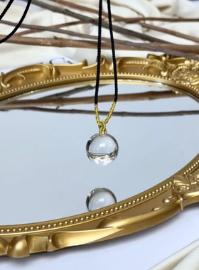 天然白水晶净体大珠吊坠项链简约时尚毛衣链