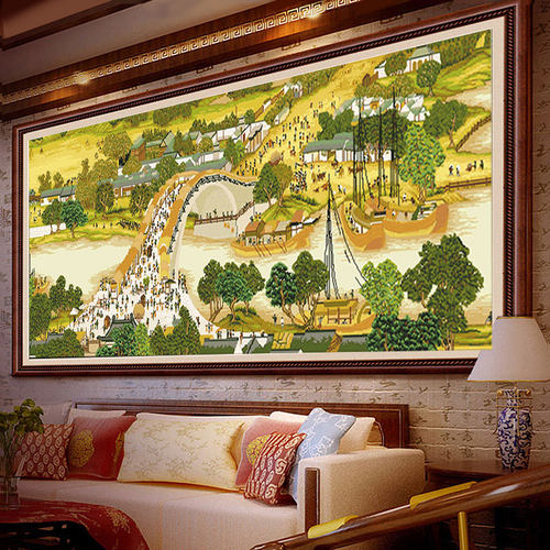 清明上河图十字绣新款客厅手工绣