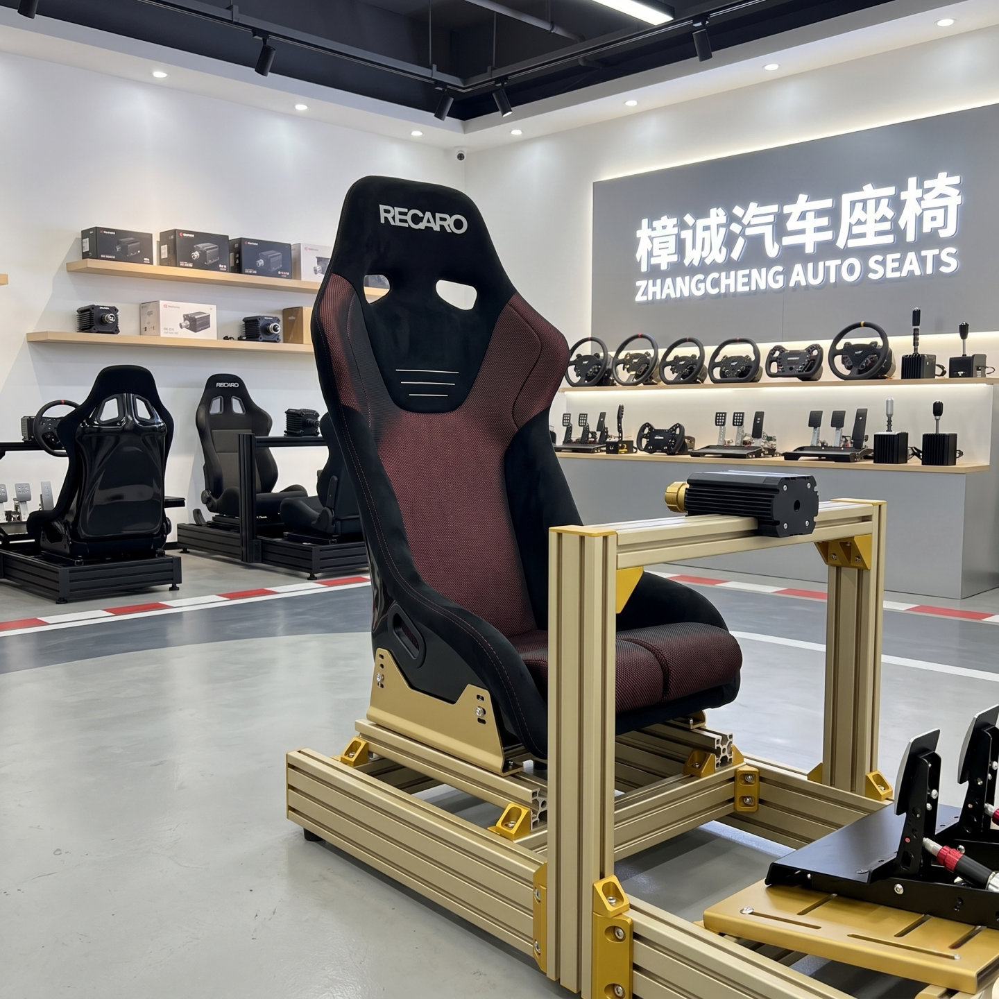 RECARO改装汽车座椅一体式赛车玻璃钢桶椅游戏模拟器家用电竞椅