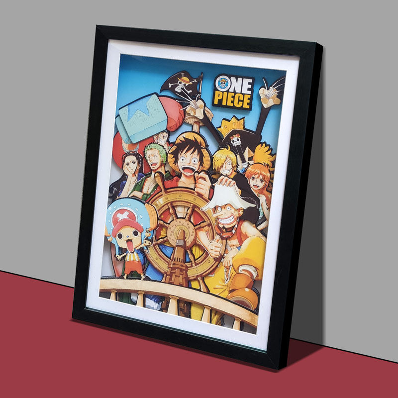 海贼王相框路飞娜美宿舍海报3d立体画装饰游戏动漫背景卡通墙壁画