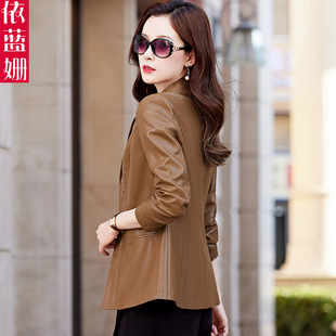 小西装 皮衣外套女2025年春秋新款 气质高级感修身 休闲时尚 上衣 女装