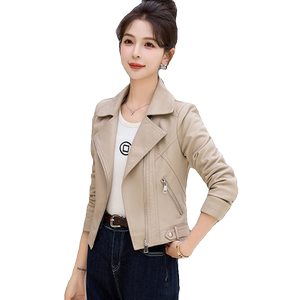 pu皮衣外套女短款2025春秋装新款小个子高级感修身气质机车皮夹克
