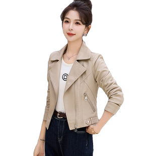 pu皮衣外套女短款2025春秋装新款小个子高级感修身气质机车皮夹克