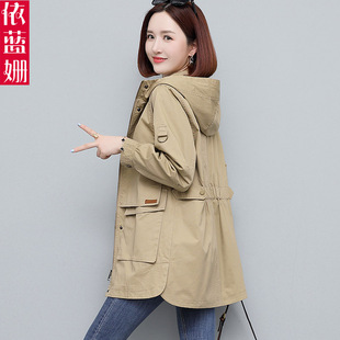 休闲外套春秋季女装2024新款韩版宽松bf洋气英伦风中长款工装风衣