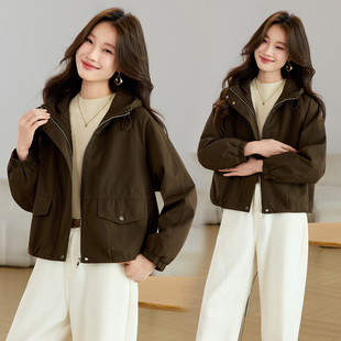 连帽派克棉服短外套女2025秋冬新款小个子洋气减龄夹棉工装小棉袄