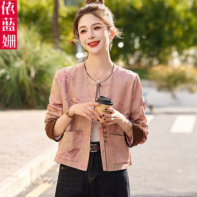 小个子新中式气质国风提花短外套