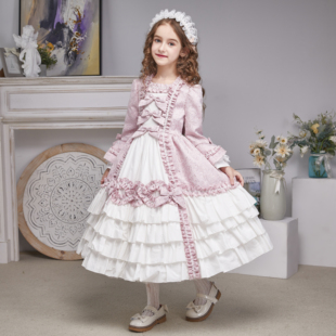 洛丽塔公主裙女童正版lolita女孩秋冬洋装儿童连衣裙大童宫廷礼服