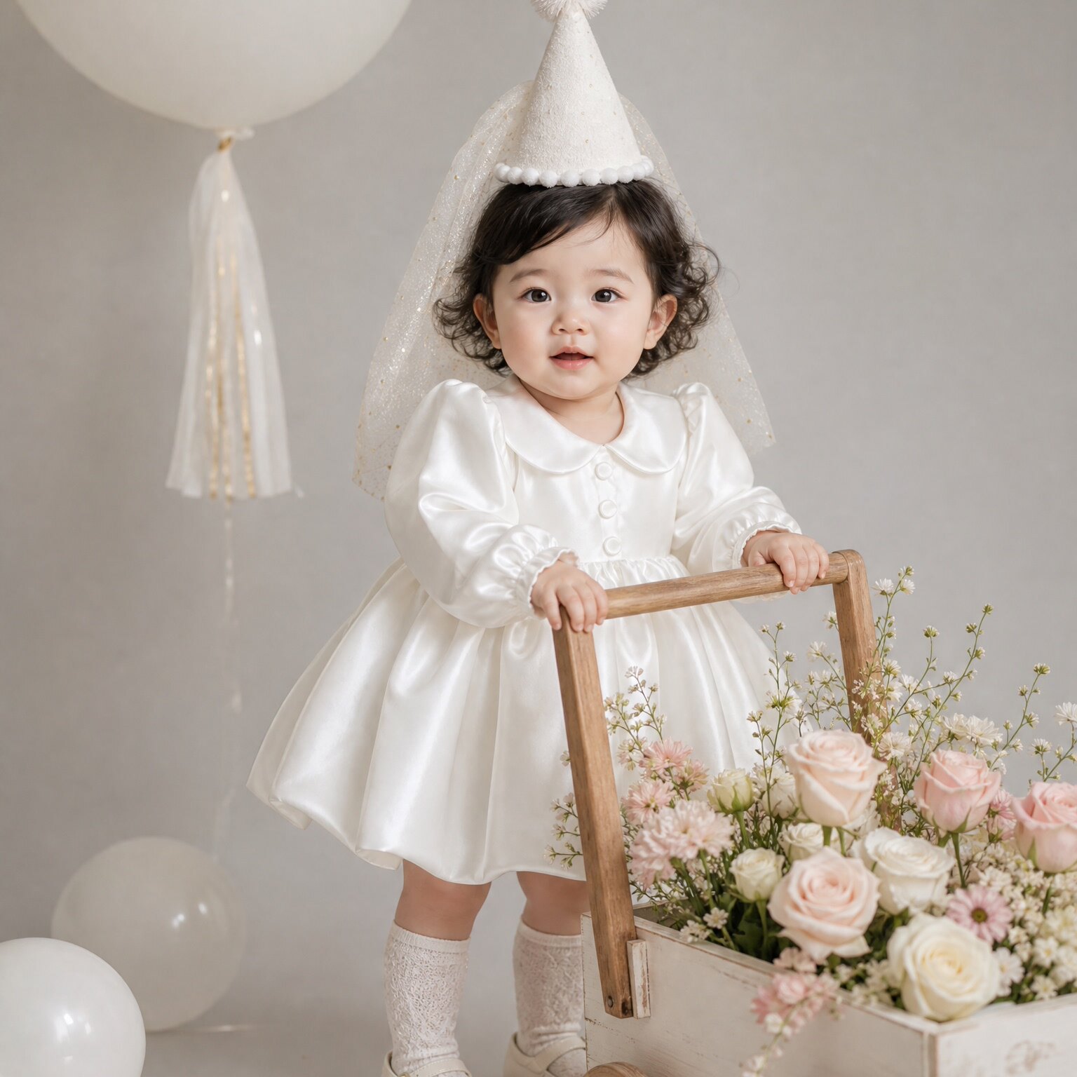 女宝宝周岁公主裙生日抓周礼服花童婚纱蓬蓬裙春夏新款高端连衣裙