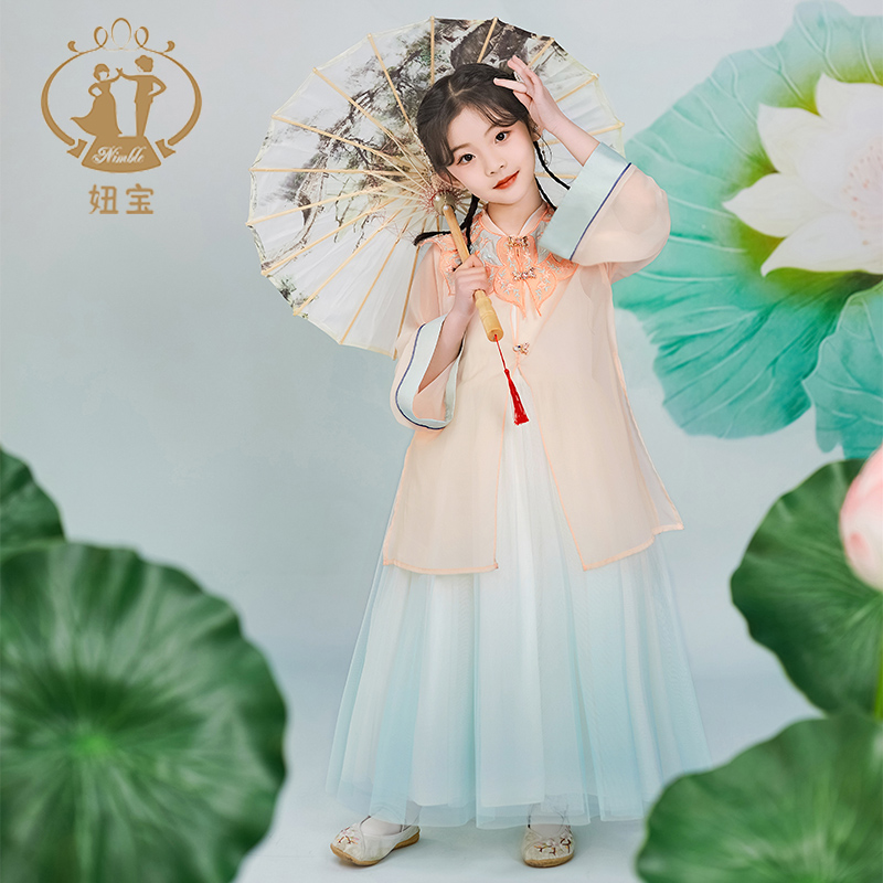 中国风明制女童汉服古风襦裙套装