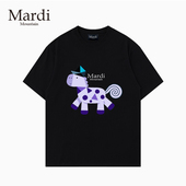 Mardi Mountain韩国正品 2026夏新款 专柜授权 黑白纯棉短袖 女t恤