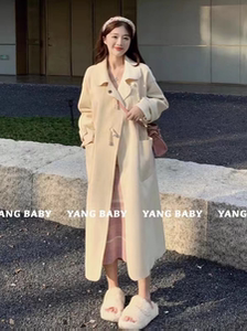双面毛呢大衣女2023秋冬新款赫本风小个子中长款学院风羊绒外套短