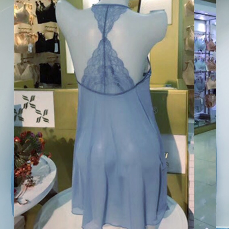 2018新品爱戴吊裙性感冰丝舒适蕾丝透气女睡裙2018