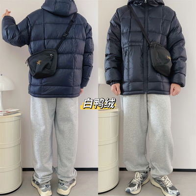 青少年男大童连帽轻薄羽绒服外套