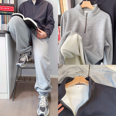 男大童校服神器加绒立领保暖卫衣