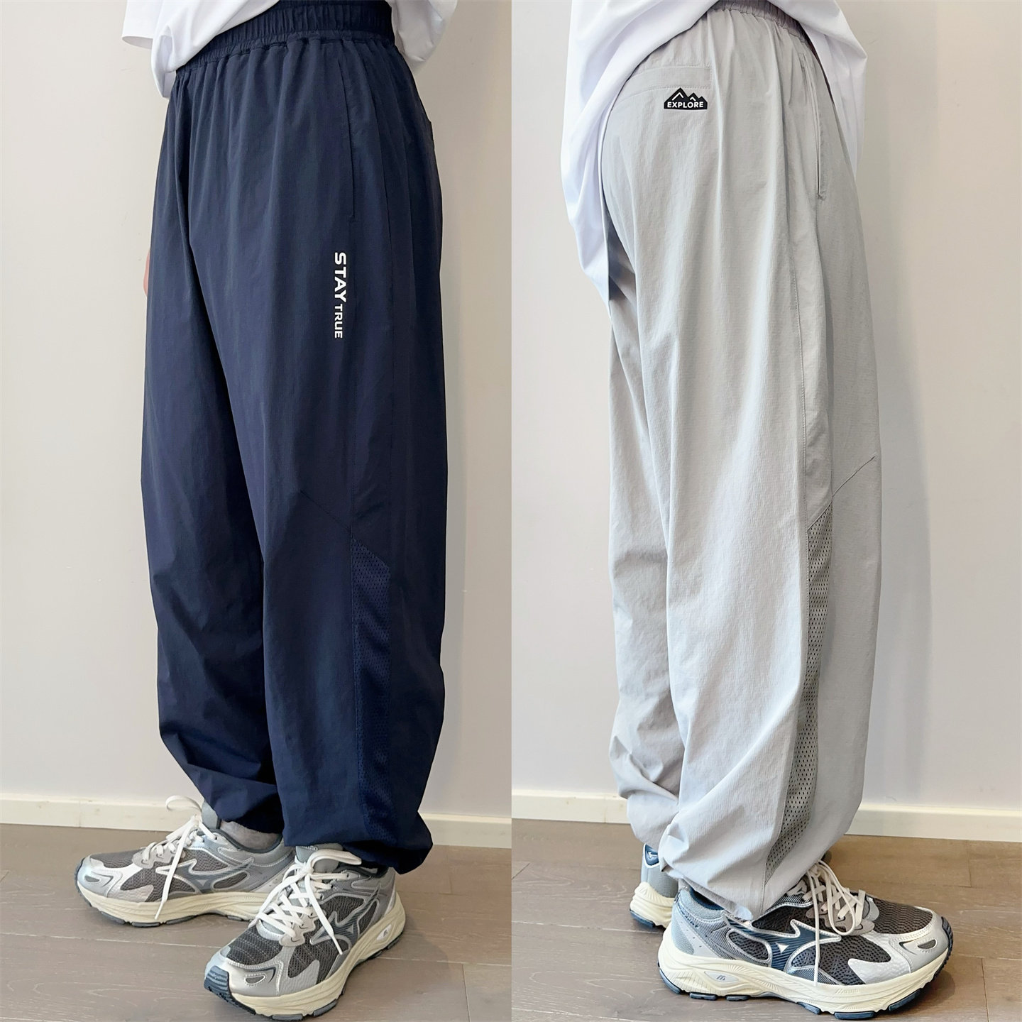 夏季男大童速干防蚊运动裤青少年弹力网眼透气束脚学生运动长裤潮