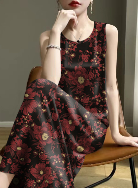 清仓捡漏-2025夏新款修身减龄遮肚妈妈装背心吊带中长款连衣裙女