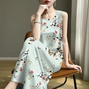 清仓捡漏-2025夏新款修身减龄遮肚妈妈装背心吊带中长款连衣裙女